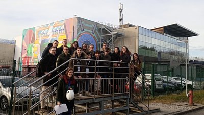 Il gruppo presso l'ATLAS Visitor Centre, CERN, Svizzera