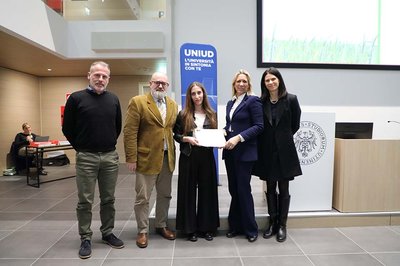 Guido Fellet, Luca Marchiol, Laura Pilotto che ritira il premio per Sofia Tuzzi, Paola Giovannini Pasti, Laura Zanin