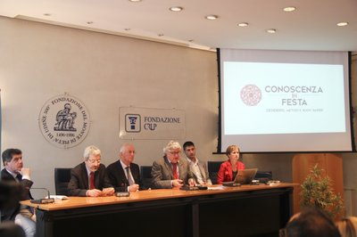 Da sinistra: Beppino Govetto, Furio Honsell, Lionello D'Agostini, Alberto Felice De Toni, Manuela Croatto