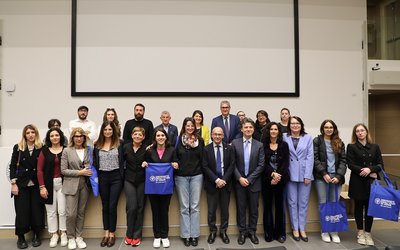 I corsisti con Roberto Pinton, Andrea Cafarelli, Michela Vogrig, Nicola Galluà e Mario Robiony