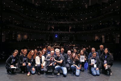 Il Rettore Pinton con Schettini e lo staff del festival