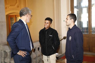Il rettore Montanari accoglie i due studenti palestinesi_1