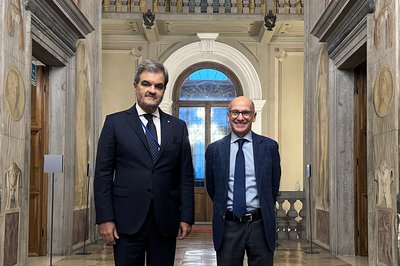 Il rettore Pinton con l'Ambasciatore del Brasile