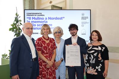Tommaso Petroni con i genitori e Alma Maraghini e Silvia Contarini