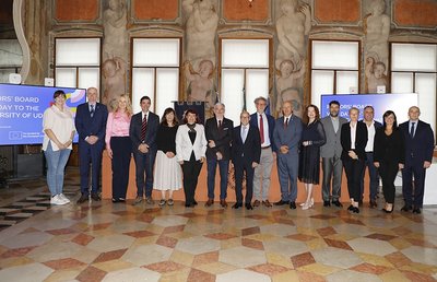 La delegazione dei rettori del progetto Across, al centro Roberto Pinton e Angelo Montanari
