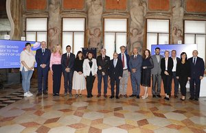 La delegazione dei rettori del progetto Across, al centro Roberto Pinton e Angelo Montanari