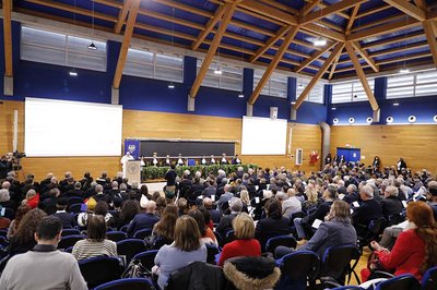 L'aula Strassoldo durante la cerimonia dell'inaugurazione