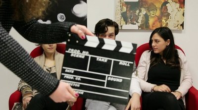 Novembre 2014, studenti del 3Â° anno Dams durante la registrazioni del backstage del corso laboratoriale di Ideazione e produzione cinetelevisiva