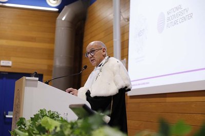 Roberto Pinton durante l'inaugurazione