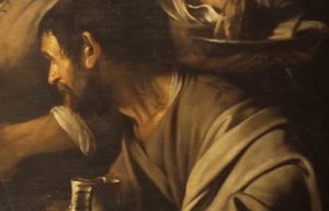 Caravaggio, Cena in Emmaus (dettaglio), Pinacoteca di Brera