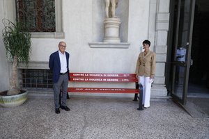Il rettore, Roberto Pinton, e la presidente del Cug, Valeria Filì, a palazzo Antonini-Maseri