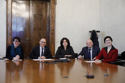 Da sinistra: Linda Borean, Roberto Pinton, Laura Pani, Loris Basso, Cristina Lambiase