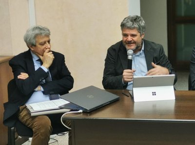 da sinistra: Gianluigi Gallenti e Antonio Massarutto, rispettivamente coordinatore e direttore del master