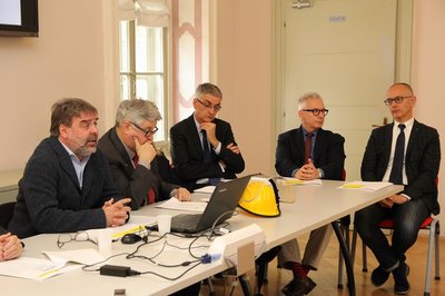 Da sinistra Pascolini, De Toni, Brusaferro, Abramo, Moretti