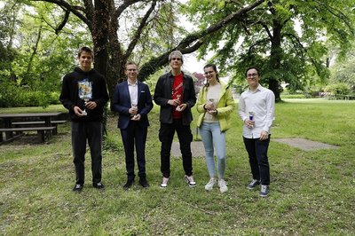 Cinque dei sei finalisti:  (da sinistra) Baccichetto, Uras, Giorato, Dorigo, Bidoia