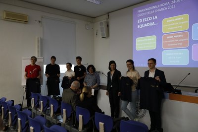 Da sinistra: Giorato, Grion, Bidoia, Baccichetto, Cattaruzza (docente Kennedy di Pordenone), Federico (pres. sez. Fvg-SCI), Dorigo, Uras