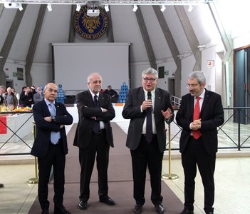 Da sinistra Roberto Pinton, Massimo Di Silverio, Alberto De Toni, Furio Honsell