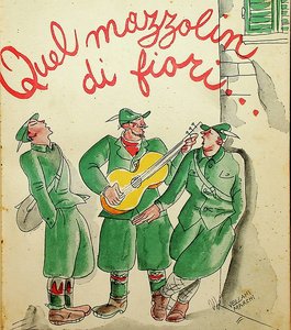 Mario Villani-Marchi, Illustrazione sul frontespizio del volume di Angelo Manaresi "Quel mazzolin di fiori…" (Roma, Edizioni de l'alpino, 1931)