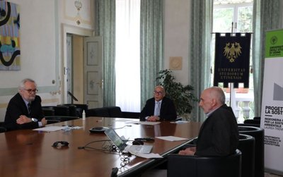La conferenza stampa di presentazione del nuovo corso. Da sinistra Marco Petti, Roberto Pinton e Alessandro Trovarelli (foto: Elisa Biancolino)