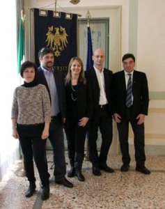 Da sinistra Maurizia Sigura, Sirio Rossano Secondo Cividino,
Michela Vello, Daniele Dell'Antonia, Rino Gubiani