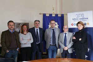 Da sinistra Daniele Fedeli, Francesca Zanon, Andrea Vitulli, Stefano De Marchi, Roberto Pinton, Laura Rizzi